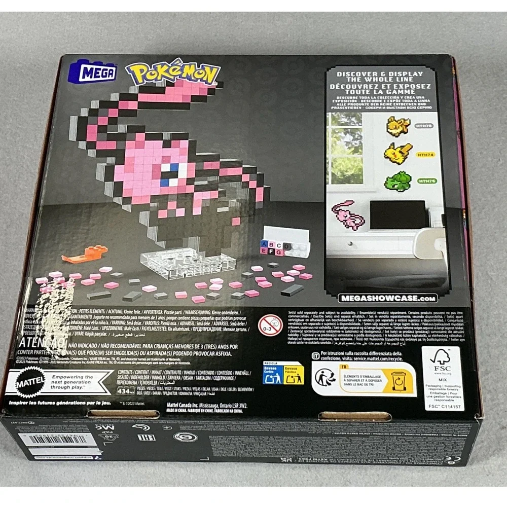 MEGA Pokémon Mew Pixel Art Building Set 434 Pieces HWR80 New 13+
